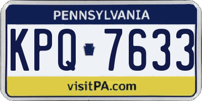 PA license plate KPQ7633