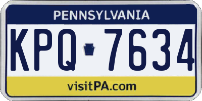 PA license plate KPQ7634