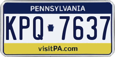 PA license plate KPQ7637