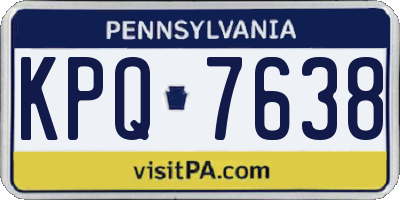 PA license plate KPQ7638