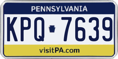 PA license plate KPQ7639