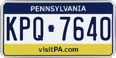 PA license plate KPQ7640