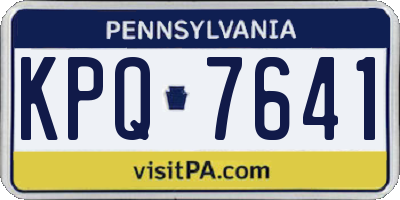 PA license plate KPQ7641