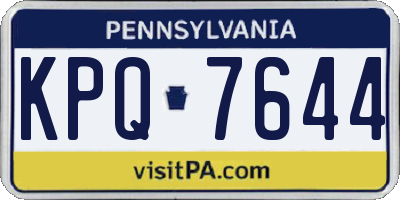 PA license plate KPQ7644