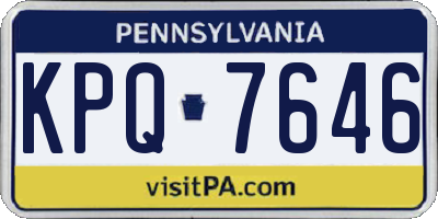 PA license plate KPQ7646