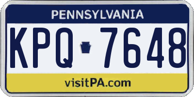 PA license plate KPQ7648
