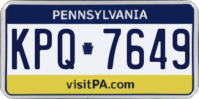PA license plate KPQ7649