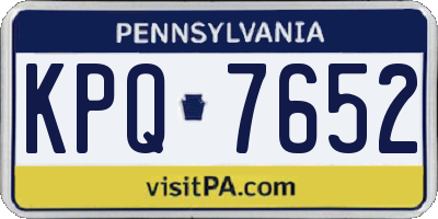 PA license plate KPQ7652