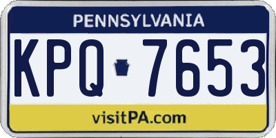PA license plate KPQ7653