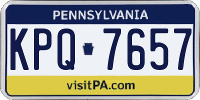 PA license plate KPQ7657