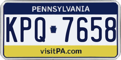 PA license plate KPQ7658