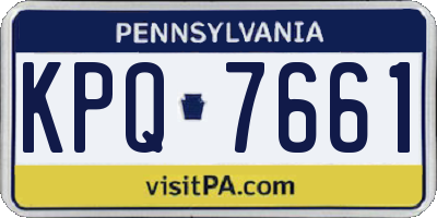 PA license plate KPQ7661
