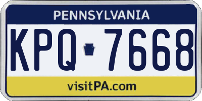 PA license plate KPQ7668
