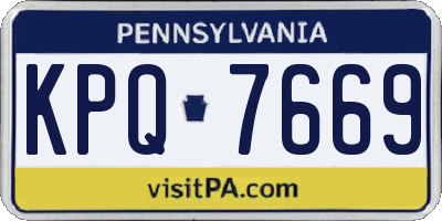 PA license plate KPQ7669