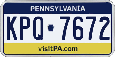 PA license plate KPQ7672