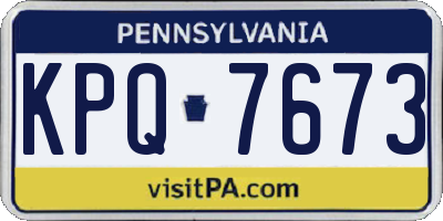 PA license plate KPQ7673