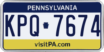 PA license plate KPQ7674