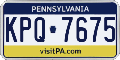 PA license plate KPQ7675