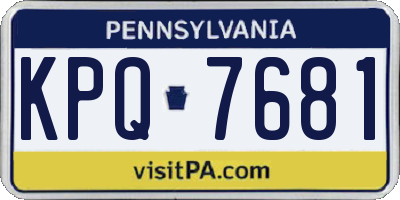PA license plate KPQ7681