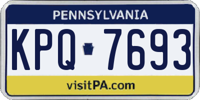 PA license plate KPQ7693