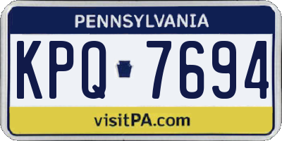 PA license plate KPQ7694