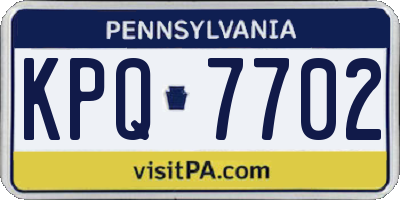 PA license plate KPQ7702