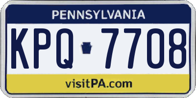 PA license plate KPQ7708