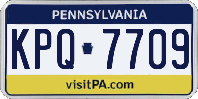 PA license plate KPQ7709
