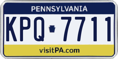 PA license plate KPQ7711