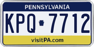 PA license plate KPQ7712