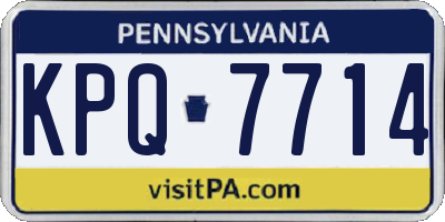 PA license plate KPQ7714