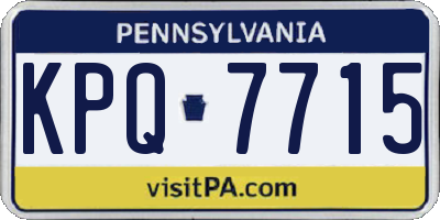 PA license plate KPQ7715