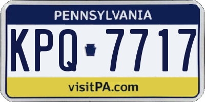 PA license plate KPQ7717