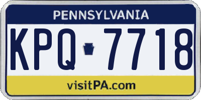 PA license plate KPQ7718