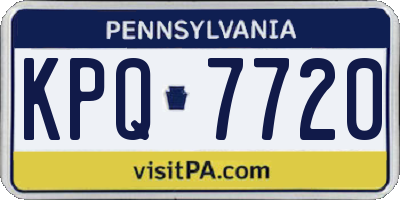 PA license plate KPQ7720