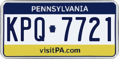 PA license plate KPQ7721