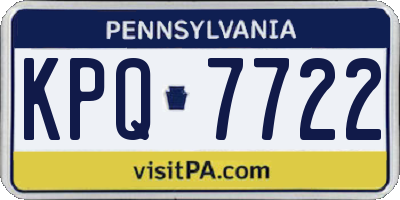PA license plate KPQ7722