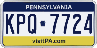 PA license plate KPQ7724