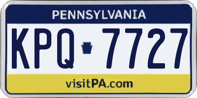 PA license plate KPQ7727