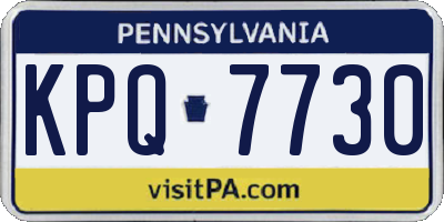 PA license plate KPQ7730