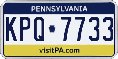 PA license plate KPQ7733