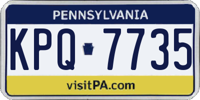 PA license plate KPQ7735