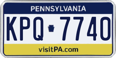 PA license plate KPQ7740