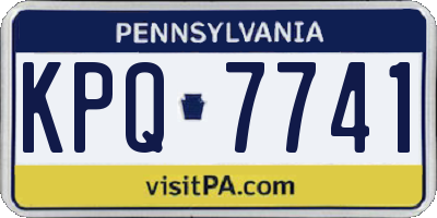 PA license plate KPQ7741