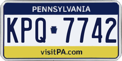 PA license plate KPQ7742