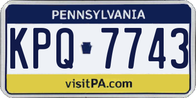 PA license plate KPQ7743