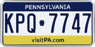 PA license plate KPQ7747