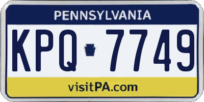PA license plate KPQ7749