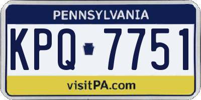 PA license plate KPQ7751
