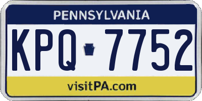 PA license plate KPQ7752
